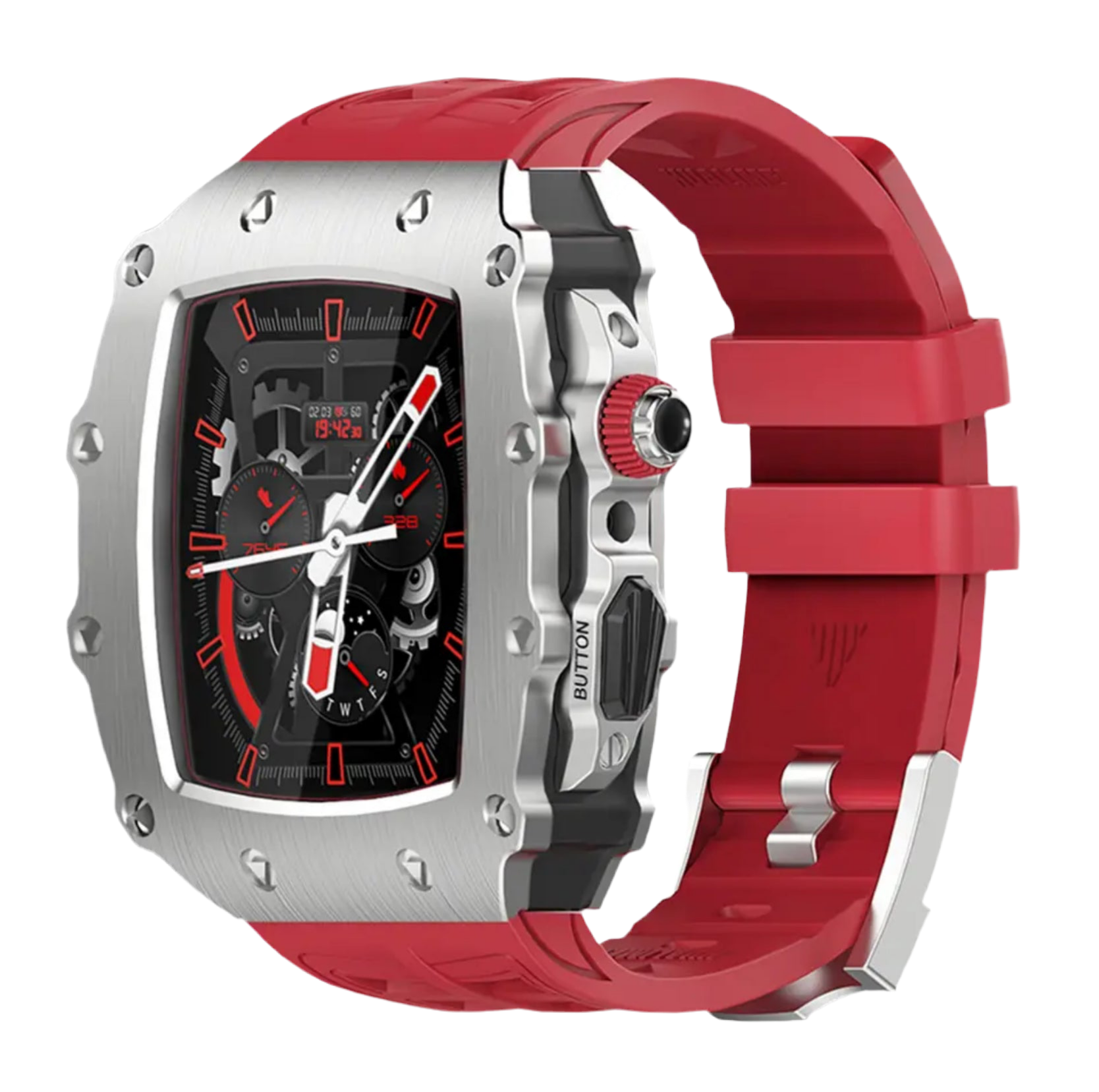 Apple Watch “Luxury-X” RM Case/Silver Red