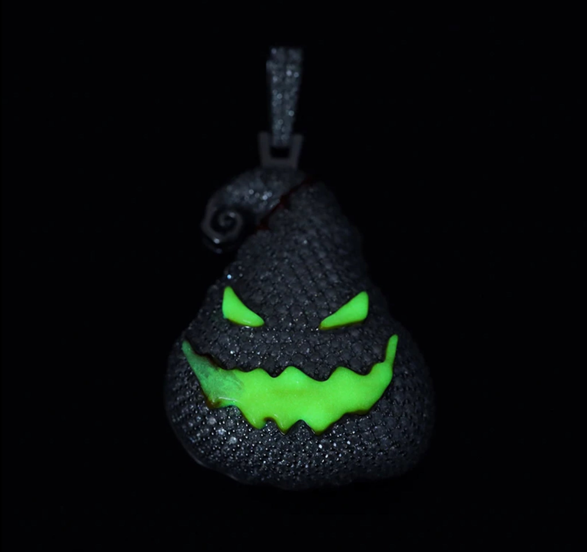 “MONSTER MONEY BAG, GLOW IN THE DARK” MOISSANITE PENDANT