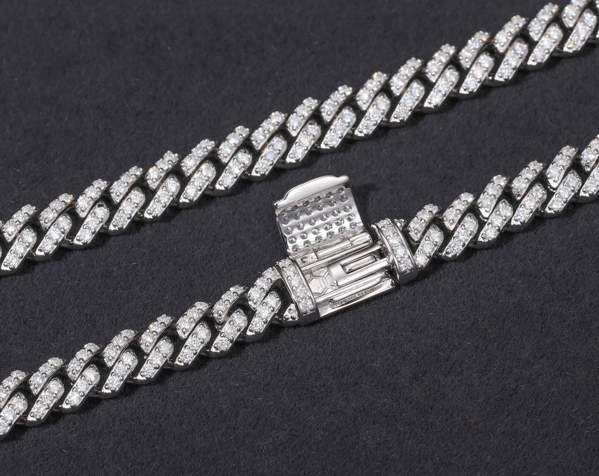 “6MM CUBAN” MOISSANITE CHAIN- 925 SILVER- VVS1