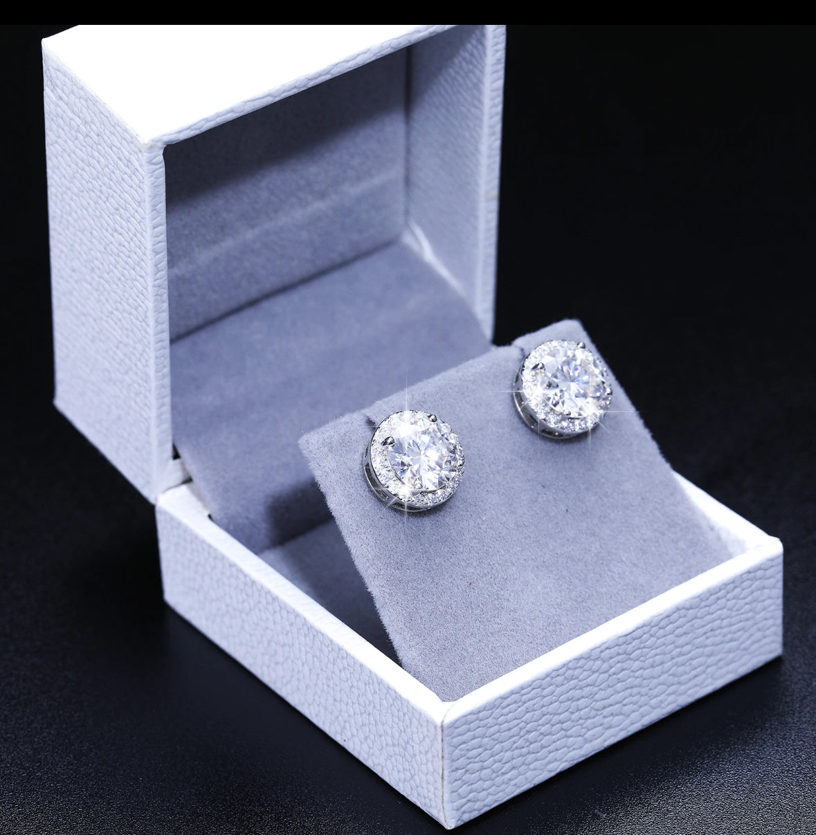 5MM-8MM UNISEX MOISSANITE EARRINGS- 925 SILVER- VVS1