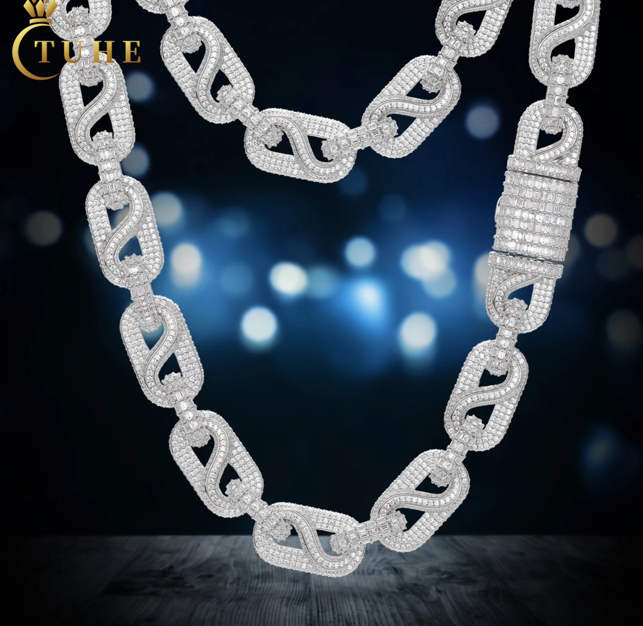 “INFINITY” MOISSANITE CHAIN- 925 SILVER- VVS1