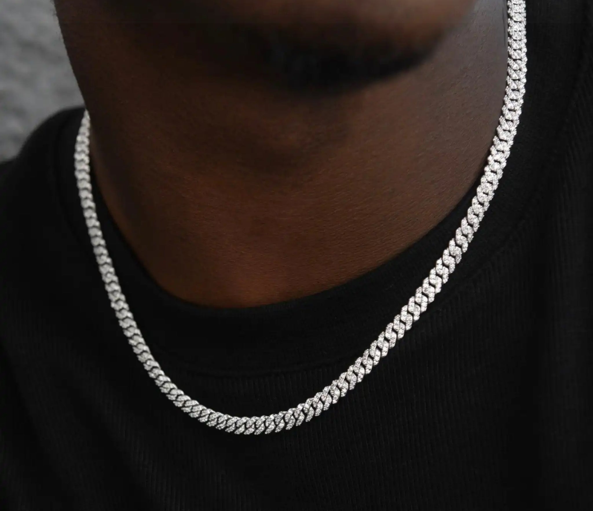 “6MM CUBAN” MOISSANITE CHAIN- 925 SILVER- VVS1