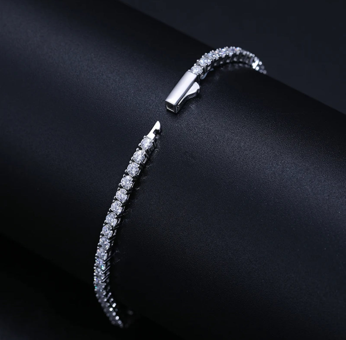 2MM MOISSANITE TENNIS BRACELET- 925 SILVER- VVS1