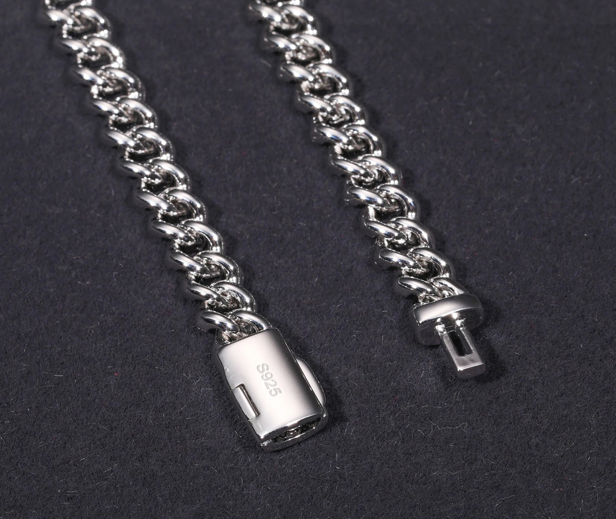 “6MM CUBAN” MOISSANITE CHAIN- 925 SILVER- VVS1