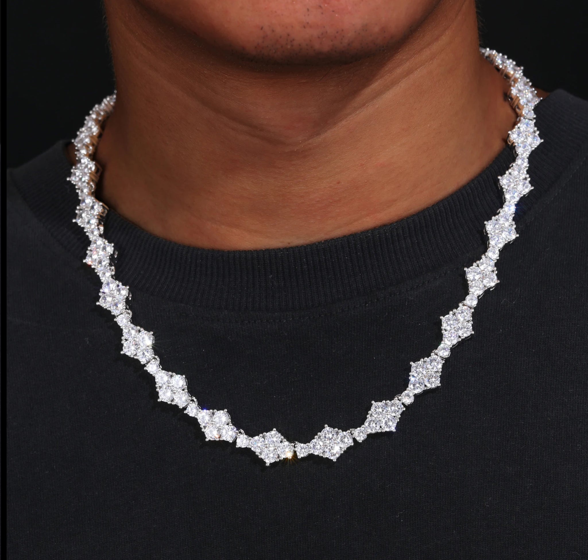 “RHOMBUS” MOISSANITE NECKLACE- 925 SILVER- VVS1