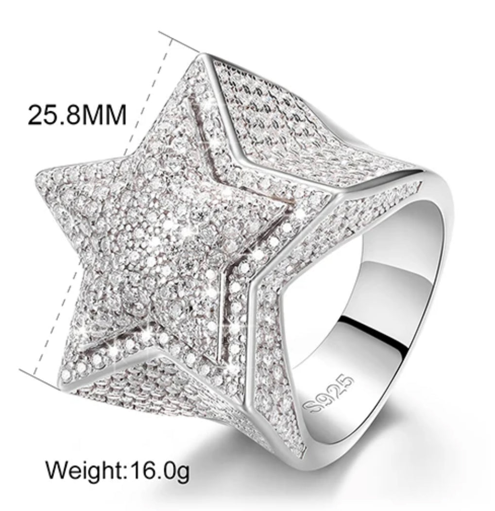 “Star” Mens Moissanite Ring