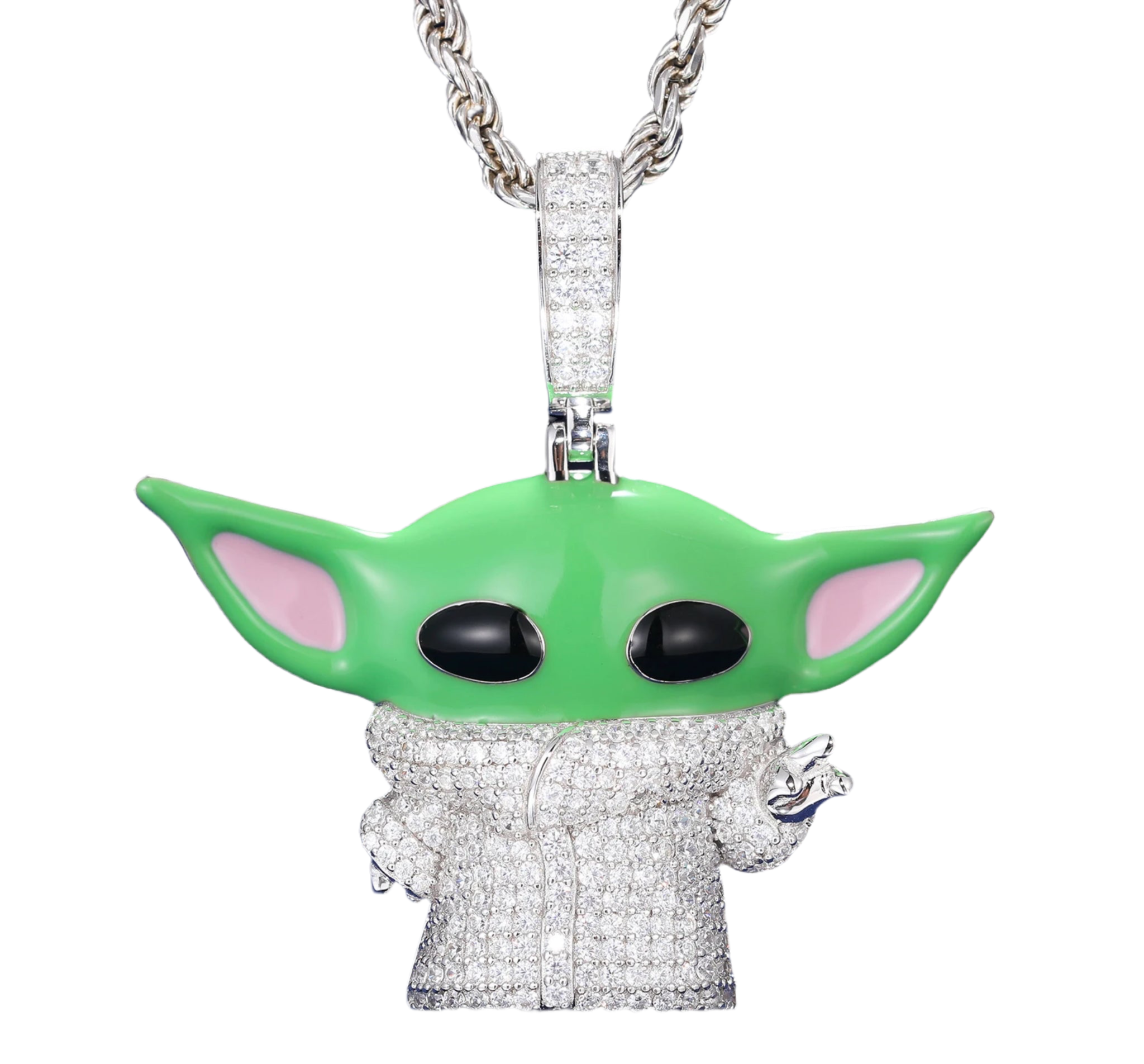 “YODA, GLOW IN THE DARK” MOISSANITE PENDANT