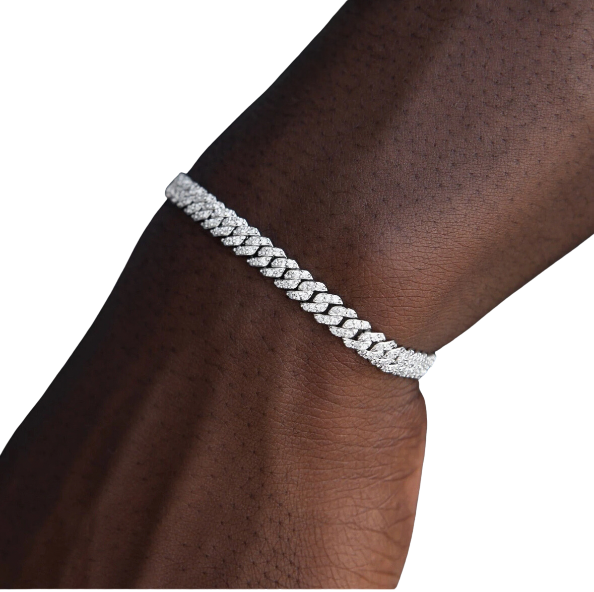 6MM MOISSANITE CUBAN LINK BRACELET- 925 SILVER- VVS1